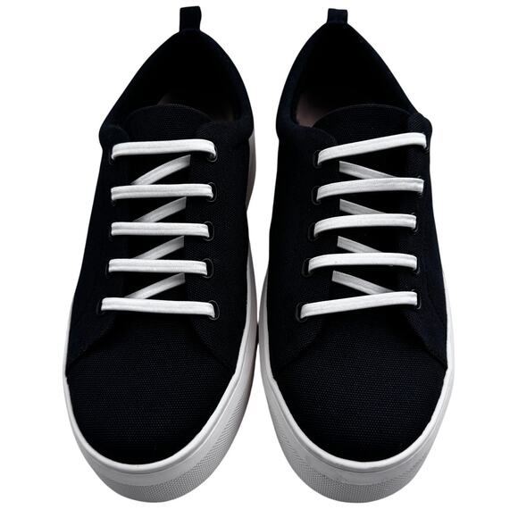 ABEO Jumpstreet Bungee Black Canvas Platform Comfort Sneakers Shoes Women's 8.5 - Picture 2 of 9